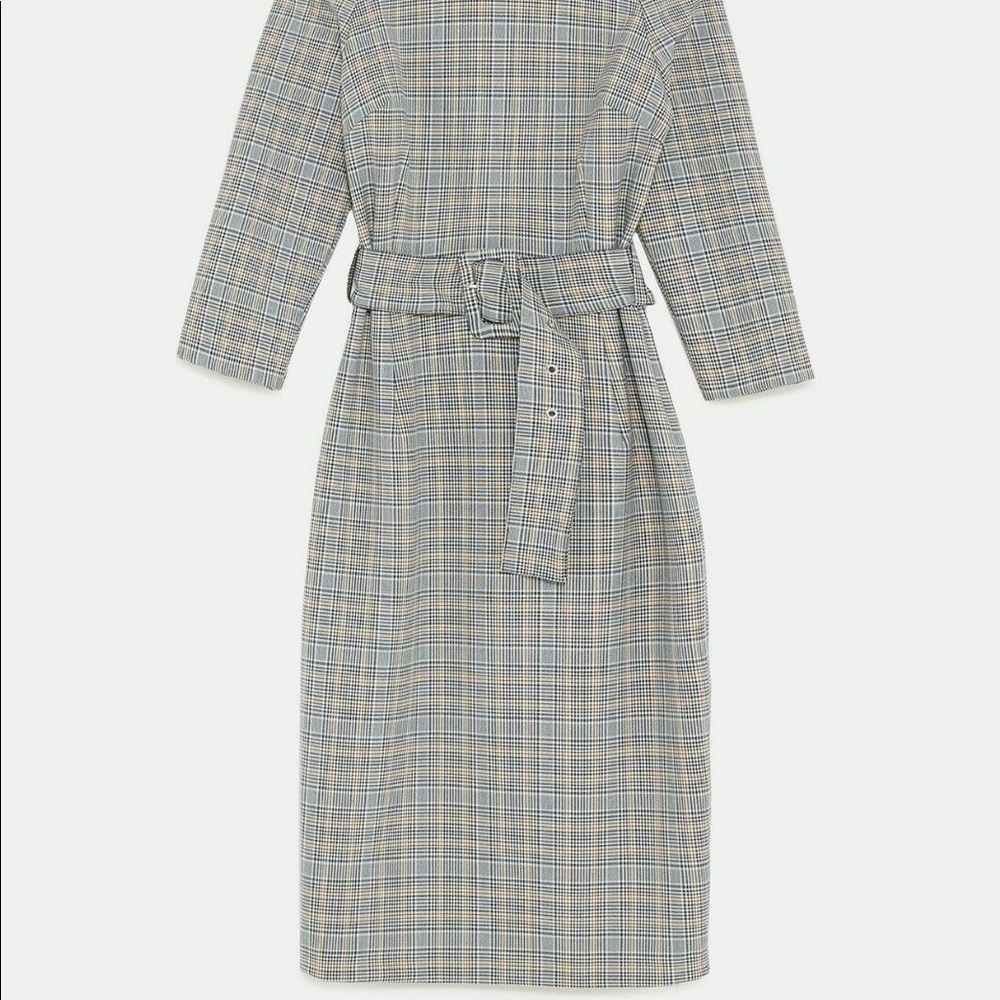 Zara Belted Checkered Dress - Picture 4 of 10